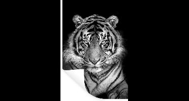 Muurstickers - Sticker Folie - Tijger - Roofdier - Zwart - Wit - 20x30 cm - Plakfolie - Muurstickers Kinderkamer - Zelfklevend Behang - Zelfklevend behangpapier - Stickerfolie
