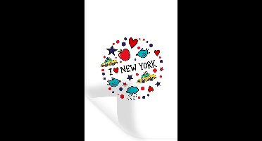 Muurstickers - Sticker Folie - New York - Tekening - Vogel - 20x30 cm - Plakfolie - Muurstickers Kinderkamer - Zelfklevend Behang - Zelfklevend behangpapier - Stickerfolie