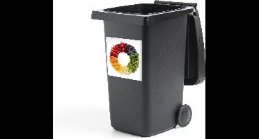 Container sticker Fruit - Regenboog - Cirkel - Wit - 40x40 cm - Kliko sticker