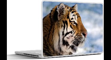Laptop sticker - 14 inch - Tijger - Sneeuw - Natuur - 32x5x23x5cm - Laptopstickers - Laptop skin - Cover