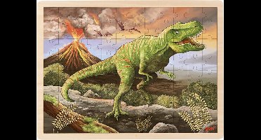 Puzzel: T-REX 40x30x0,8cm, 96-delig, hout, 3+
