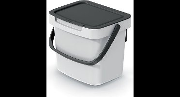 Keden GFT aanrecht afvalbak - creme wit - 3L - afsluitbaar - 19 x 17 x 15 cm - klepje/hengsel - afval scheiden