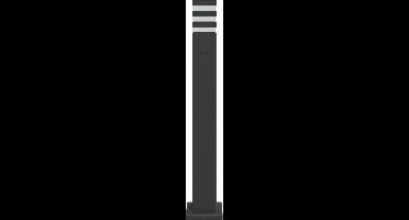 Buitenvloerlampen 3 st met stopcontact 80 cm aluminium zwart