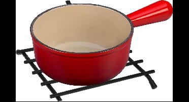 Excellent Houseware Pannenonderzetter - 4x - zwart - vierkant - metaal - 20 x 20 cm - hittebestendige onderzetter
