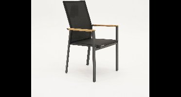 Delia teak hoge rug met armleuning