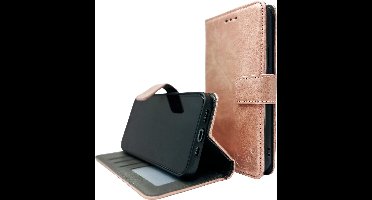 HEM Stylish Book Case (geschikt voor 14/15) iPhone 15 hoesje met 3 pasjesuitsnedes + fotovakje - Portemonneehoesje - iPhone 14 hoesje met pasjeshouder - Rose Gold