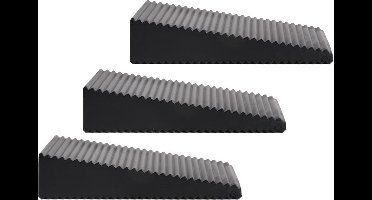 Benson Deurstopper - 3x - zwart - driehoek - rubber - 7 x 6 x 1,6 cm - deurwig