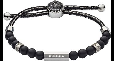 Diesel Beads Armband  (Lengte: 16.50-25.00cm) - Zwart