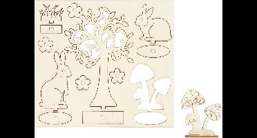 DIY Houten figuren, L: 15,5 cm, B: 17 cm, dikte 3 mm, 1 doos