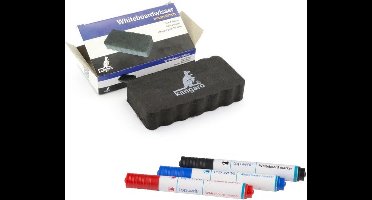 Magnetische whiteboard set - wisser met 3 stuks gekleurde markers - Whiteboard accessoires - Wissers & stiften