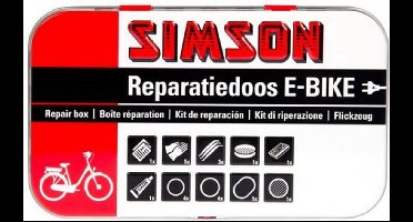 reparatiedoos E-bike aluminium rood/wit 14-delig