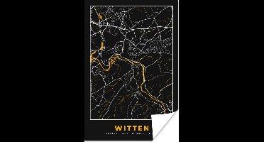 Poster Witten - Goud - Stadskaart - Plattegrond - Kaart - Duitsland - 20x30 cm