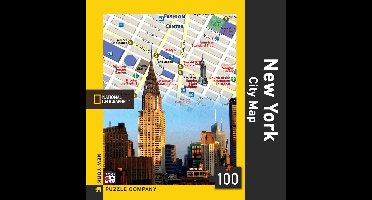New York city map Mini 100 piece jigsaw puzzle - 0819844014957