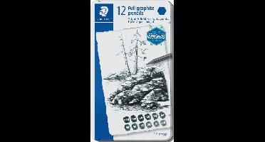 Staedtler Potlood Mars Lumograph 12 stuks: 6B-5B-4B-3B-2B-B-HB-F-H-2H-3H-4H 5 stuks