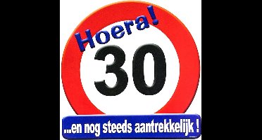 30 jaar verjaardag stopbord - Dia 50 cm - Leeftijd feestartikelen - verkeersbord - Karton - Huldebord - Deurbord