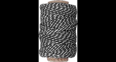 Colortime Gestreept Koord Zwart 50 Meter