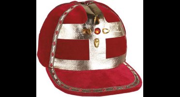 werkmijter Sinterklaas polyester rood/goud one-size
