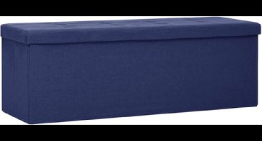 vidaXL - Opbergbank - inklapbaar - kunstlinnen - blauw