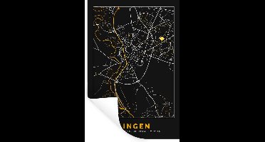 Muurstickers - Sticker Folie - Lingen – Stadskaart – Gold – Plattegrond – Stadskaart – Kaart - Duitsland - 20x30 cm - Plakfolie - Muurstickers Kinderkamer - Zelfklevend Behang - Zelfklevend behangpapier - Stickerfolie