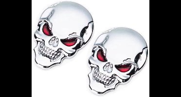 Alligemene Metalen Schedelstickers voor Voertuigen en Laptops - 2 stuks, Waterdicht en Decoratief - Geschikt voor Auto's, Motorfietsen, Vrachtwagens