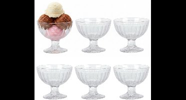 Excellent Houseware IJcoupes/ijs serveer schaaltjes - set 6x stuks - glas - 200 ml