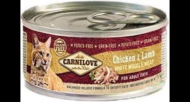 Carnilove kat 6-pack  (6x100 gram) Kip & Lam