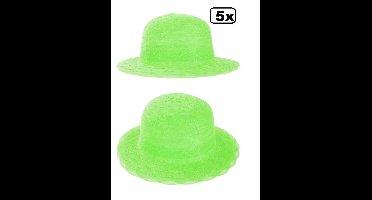 5x Dameshoed Organza lime groen