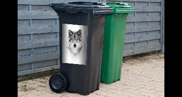 Container sticker Wolf - Dieren - Portret - Wit - 40x60 cm - Kliko sticker