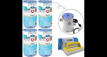 Intex - A filters - 4 stuks - Geschikt voor filterpomp 28604GS/28638GS/28636GS & WAYS scrubborstel