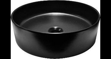 Wiesbaden Link opzetwastafel rond 400x145 zwart