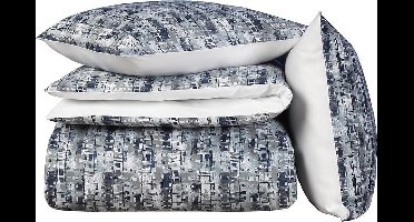 De Witte Lietaer Dekbedovertrek Katoen Jenga - Hotelmaat - 260 x 220 cm - Blauw