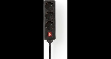 Nedis Stekkerdoos - Randaarde stekker / Type F (CEE 7/7) - 3-wegs - 1.50 m - 3680 W - 16 A - Soort aarding: Zijcontacten - 230 V AC 50/60 Hz - Hoek van stopcontact: 45 ° - H05VV-F 3G 1,5 mm²