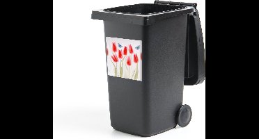 Container sticker Afbeelding van rode tulpen - 40x40 cm - Kliko sticker