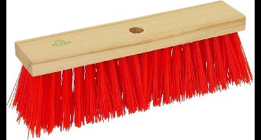 Reinigingsbezem buitenbezem rood kunstvezel 40 cm straatbezem.