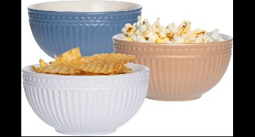 Excellent Houseware Soepkommen/schaaltjes - Roman - 6x stuks - multi kleuren - keramiek - D14 cm