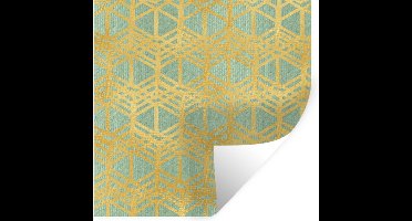 Muurstickers - Sticker Folie - Patronen - Luxe - Goud - Groen - 30x30 cm - Plakfolie - Muurstickers Kinderkamer - Zelfklevend Behang - Zelfklevend behangpapier - Stickerfolie