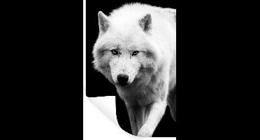 Muurstickers - Sticker Folie - Wolf - Dier - Zwart - Wit - 20x30 cm - Plakfolie - Muurstickers Kinderkamer - Zelfklevend Behang - Zelfklevend behangpapier - Stickerfolie