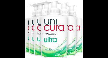 Unicura Antibacteriële Handzeep Ultra - 6 x 250 ml - Voordeelverpakking