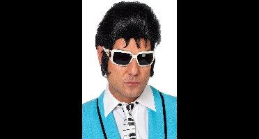 Wilbers & Wilbers Pruik Teddy boy - Zwarte pruik