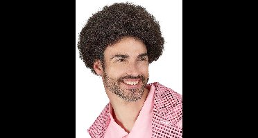 Bruine discopruik voor mannen - Verkleedpruik - One size