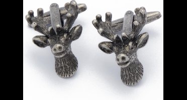 Manchetknopen - Hert Gewei Donker Metaal Zwart