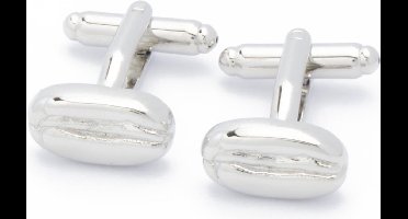 Manchetknopen - Koffieboon Boon Zilverkleurig