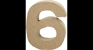 Creative Cijfer 6 Papier-mâché 10 X 8,2 Cm