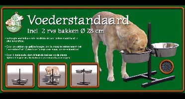H-Standaard inclusief Roestvrijstale voerbakken - 28 cm