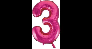 Pink roze cijfer ballon 3.