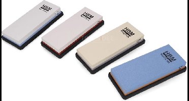 hbm professionele dubbelzijdige wetsteen k180/600 met rubberen anti slip houder