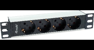 Equip 333311 energiedistributie 1U Zwart, Zilver 4 AC-uitgang(en)