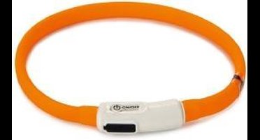 Beeztees Safety Gear halsband met USB aansluiting Dogini oranje 35 cm x 10 mm