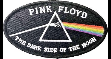 Pink Floyd - Dark Side Of The Moon Oval Black Border Patch - Zwart