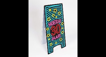 Warning Sign Hoera 30 Jaar Neon 62,5cm
